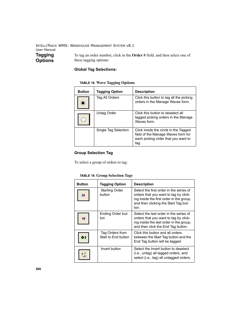 Tagging options | IntelliTrack WMS – Warehouse Management System User Manual | Page 226 / 466