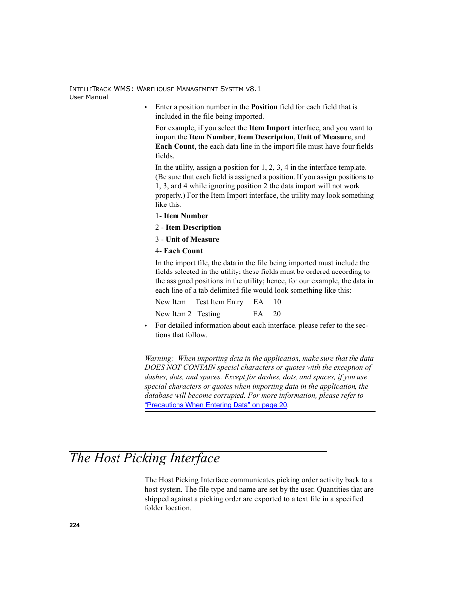 The host picking interface | IntelliTrack WMS – Warehouse Management System User Manual | Page 250 / 466
