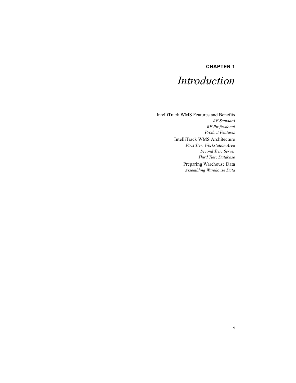 Chapter 1, Introduction, Chapter 1: introduction | IntelliTrack WMS – Warehouse Management System User Manual | Page 27 / 466