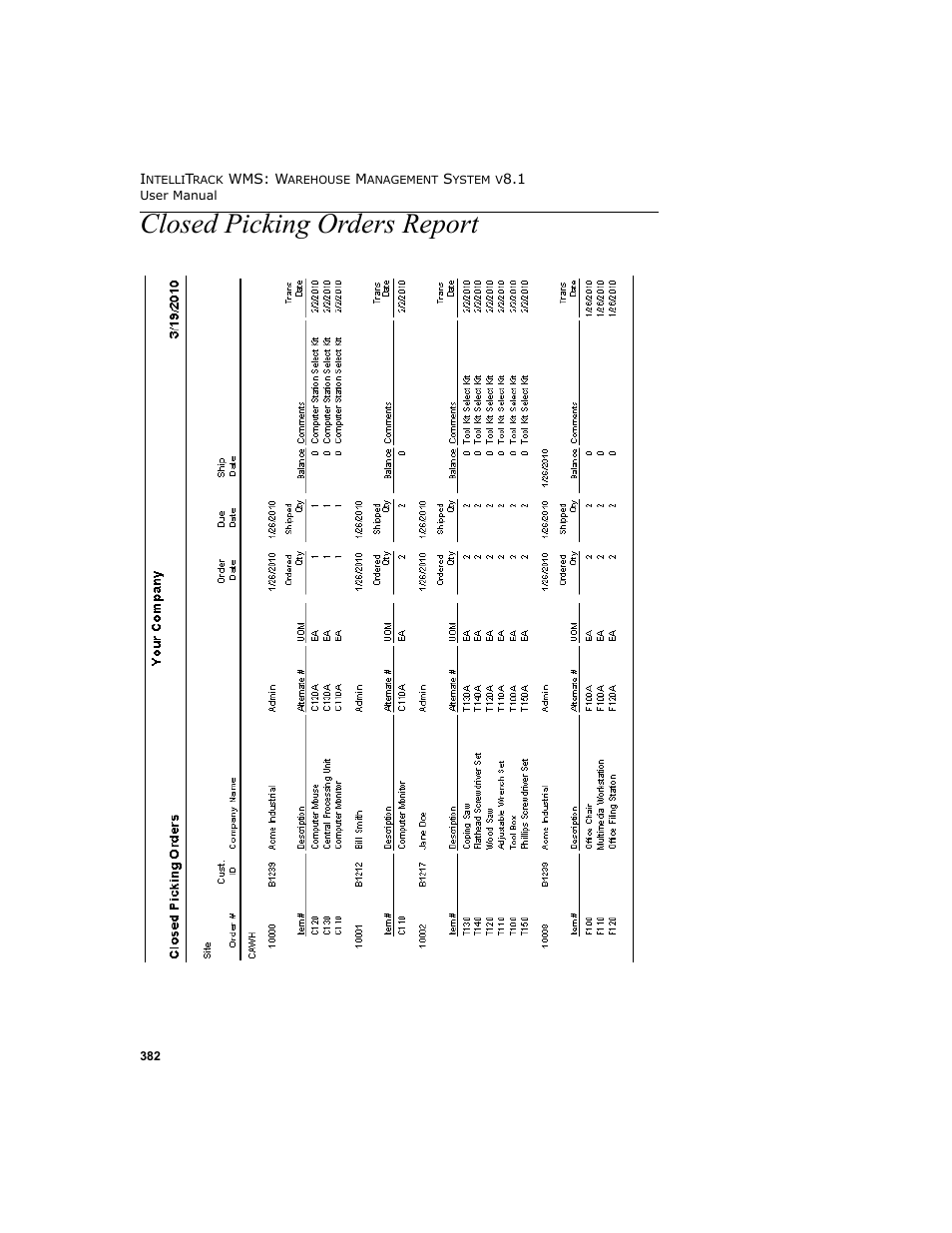 Closed picking orders report | IntelliTrack WMS – Warehouse Management System User Manual | Page 408 / 466