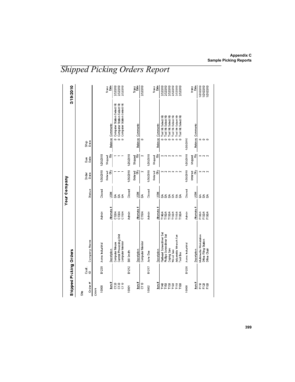 Shipped picking orders report | IntelliTrack WMS – Warehouse Management System User Manual | Page 425 / 466