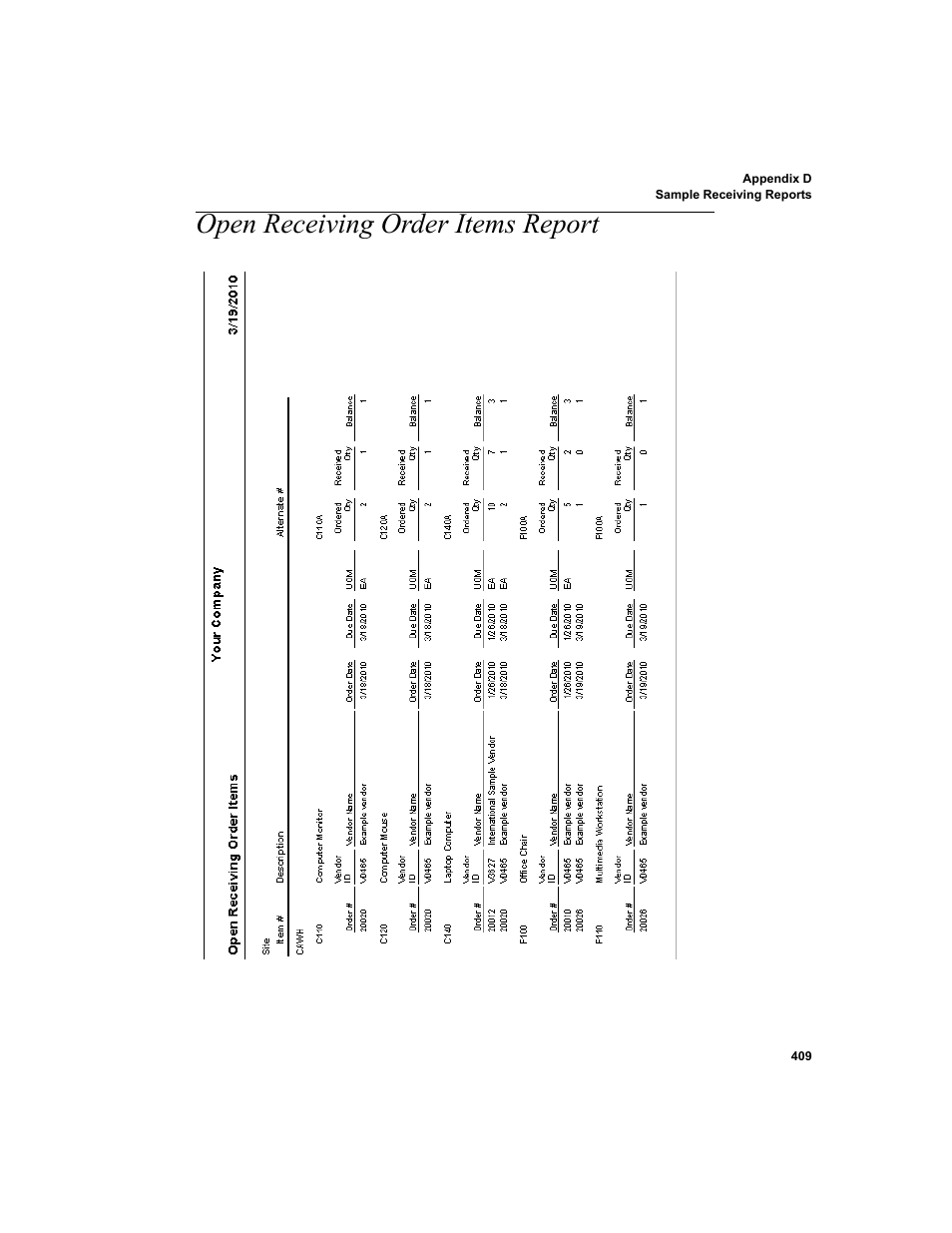 Open receiving order items report | IntelliTrack WMS – Warehouse Management System User Manual | Page 435 / 466