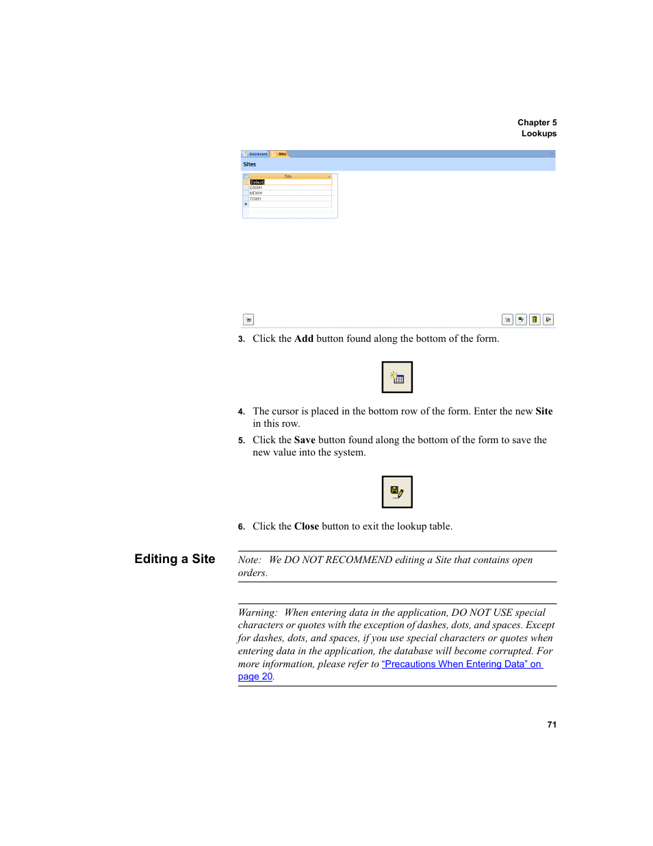 Editing a site | IntelliTrack WMS – Warehouse Management System User Manual | Page 97 / 466