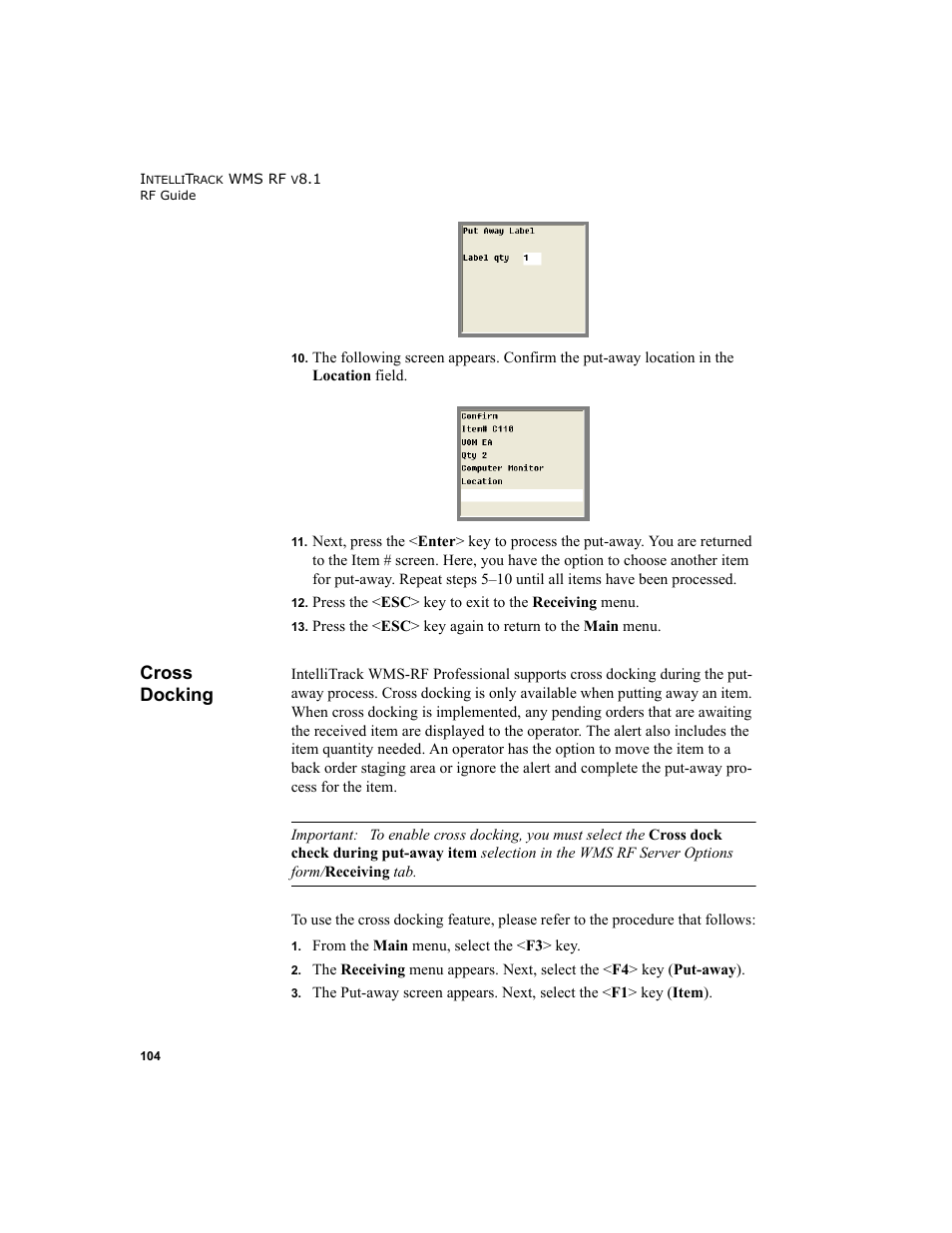 Cross docking | IntelliTrack WMS – Warehouse Management System User Manual | Page 114 / 160