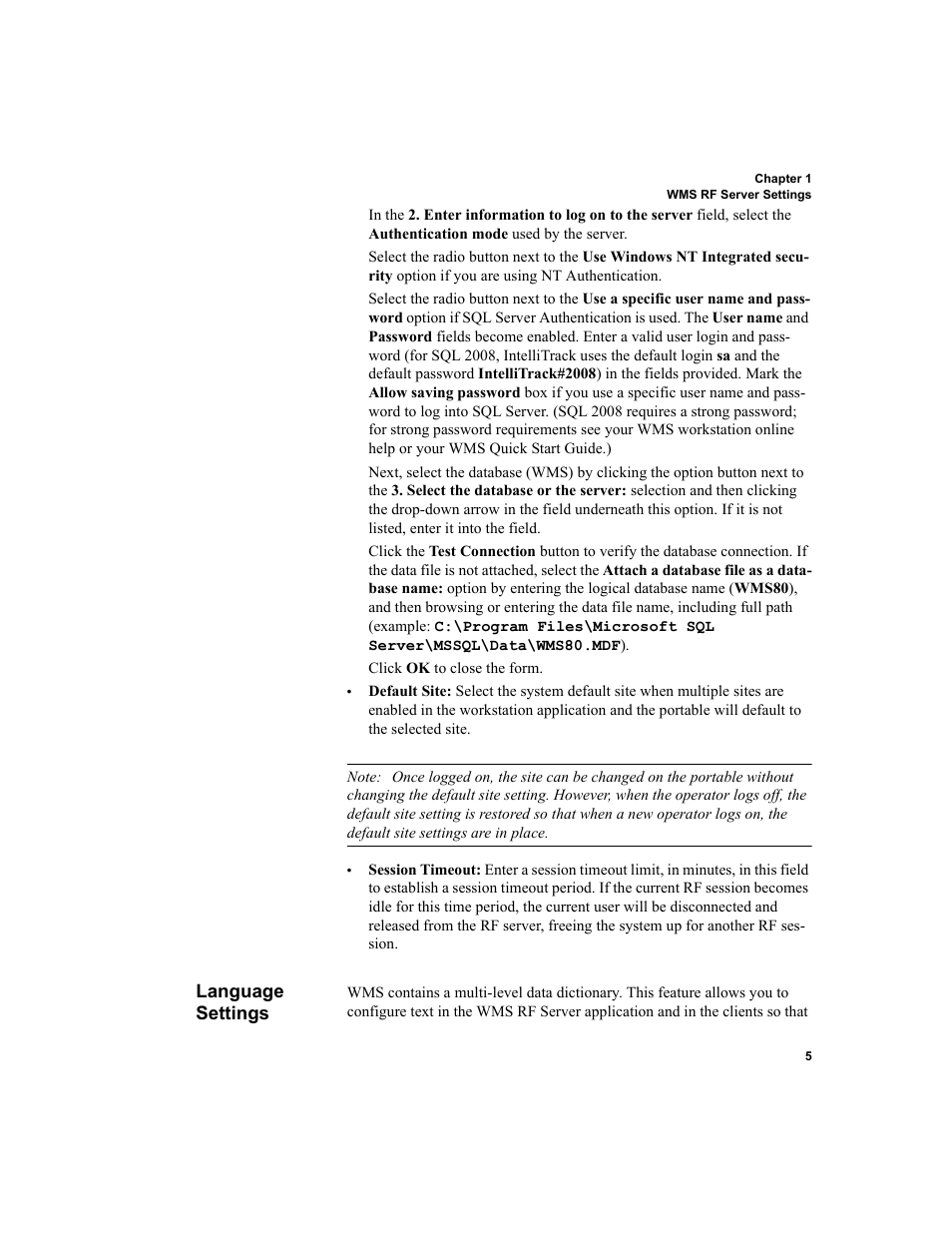 Language settings | IntelliTrack WMS – Warehouse Management System User Manual | Page 15 / 160