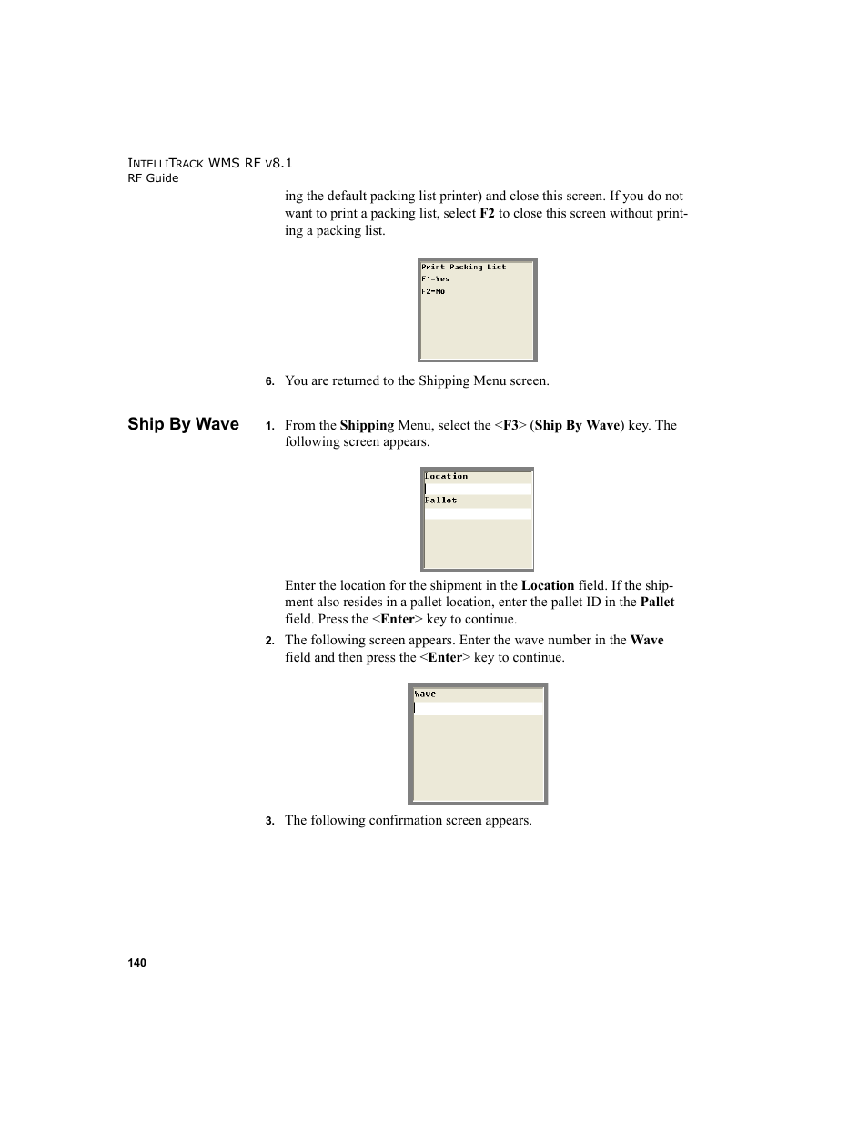 Ship by wave | IntelliTrack WMS – Warehouse Management System User Manual | Page 150 / 160