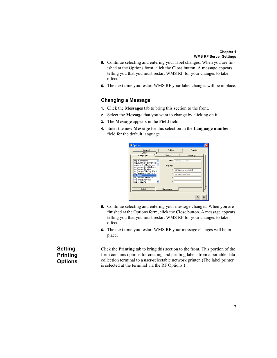 Setting printing options | IntelliTrack WMS – Warehouse Management System User Manual | Page 17 / 160