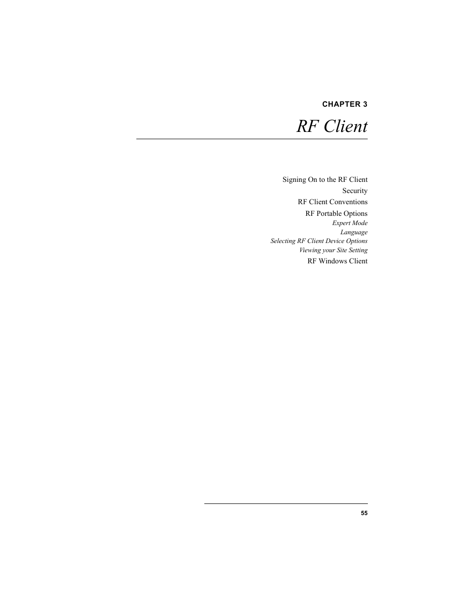 Chapter 3, Rf client, Chapter 3: rf client | IntelliTrack WMS – Warehouse Management System User Manual | Page 65 / 160