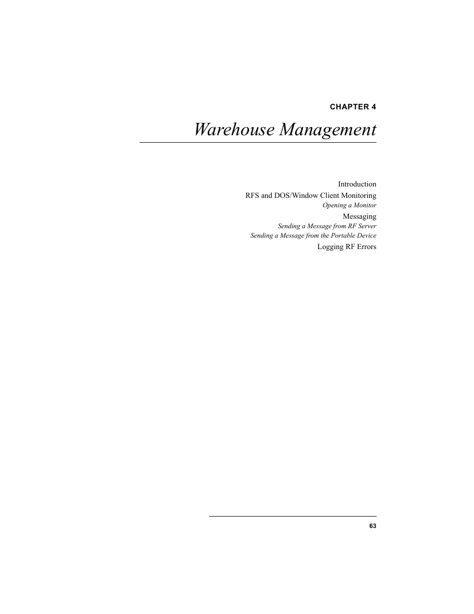 Chapter 4, Warehouse management, Chapter 4: warehouse management | IntelliTrack WMS – Warehouse Management System User Manual | Page 73 / 160