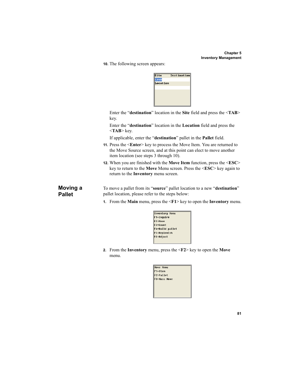 Moving a pallet | IntelliTrack WMS – Warehouse Management System User Manual | Page 91 / 160
