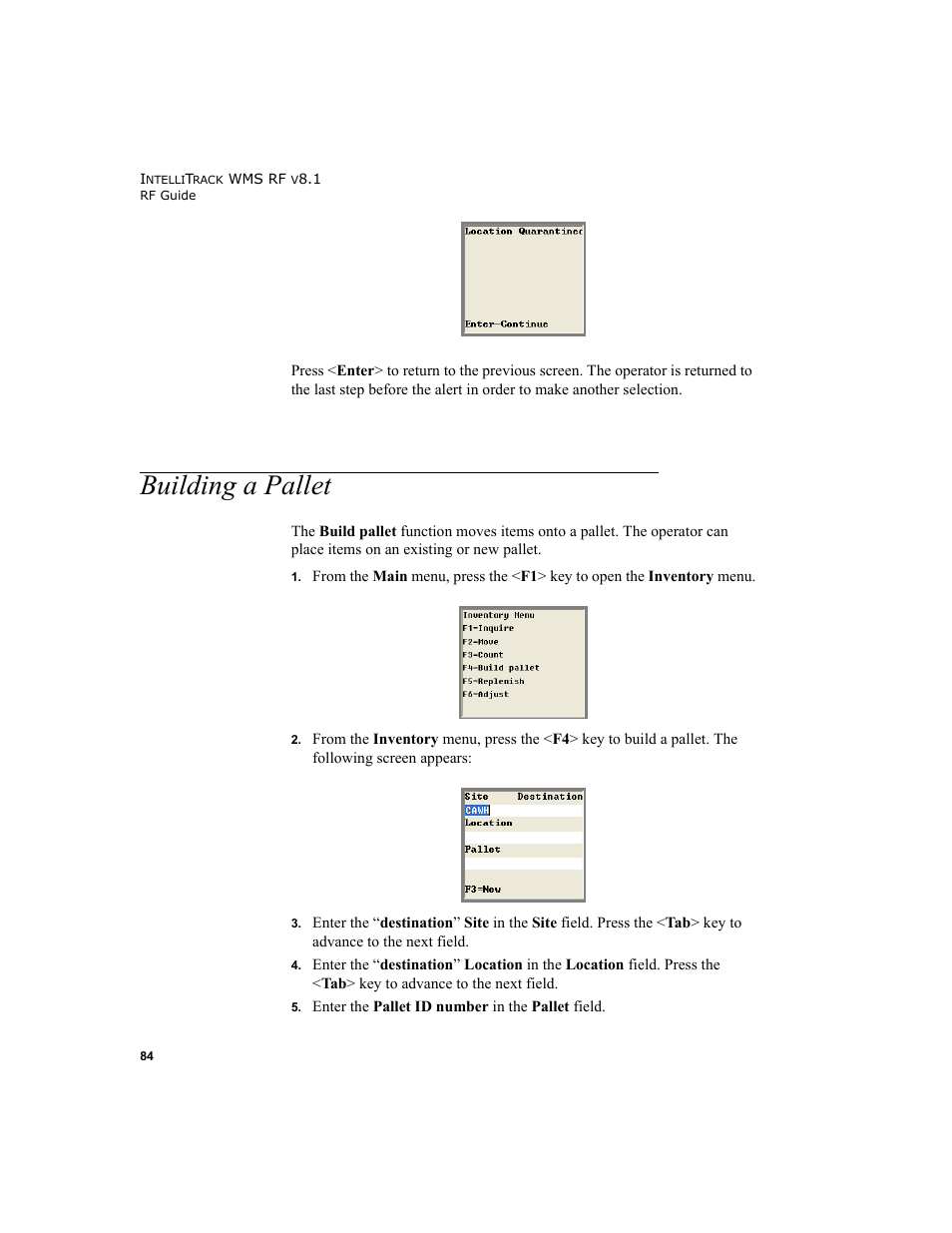 Building a pallet | IntelliTrack WMS – Warehouse Management System User Manual | Page 94 / 160