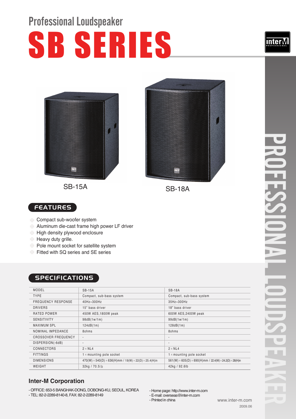 Inter-M SB-15A User Manual | 1 page