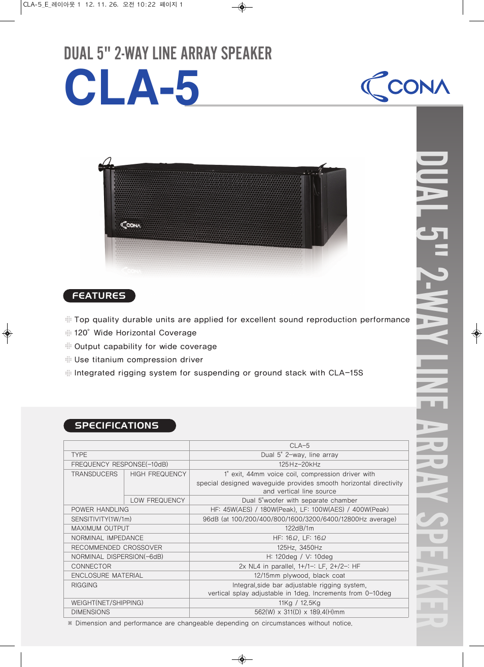 Inter-M CLA-5 User Manual | 2 pages