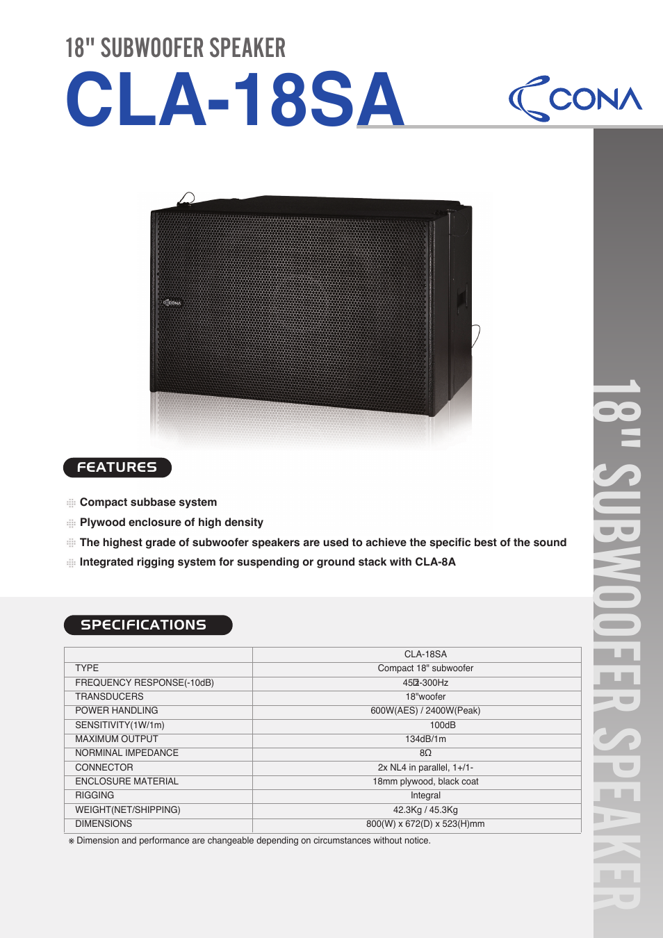 Inter-M CLA-18SA User Manual | 2 pages