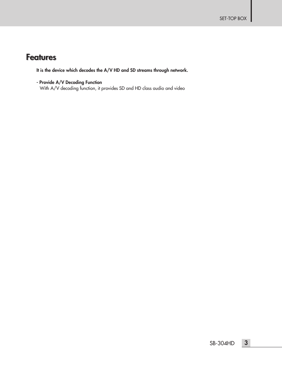 Features | Inter-M SB-304HD User Manual | Page 5 / 15