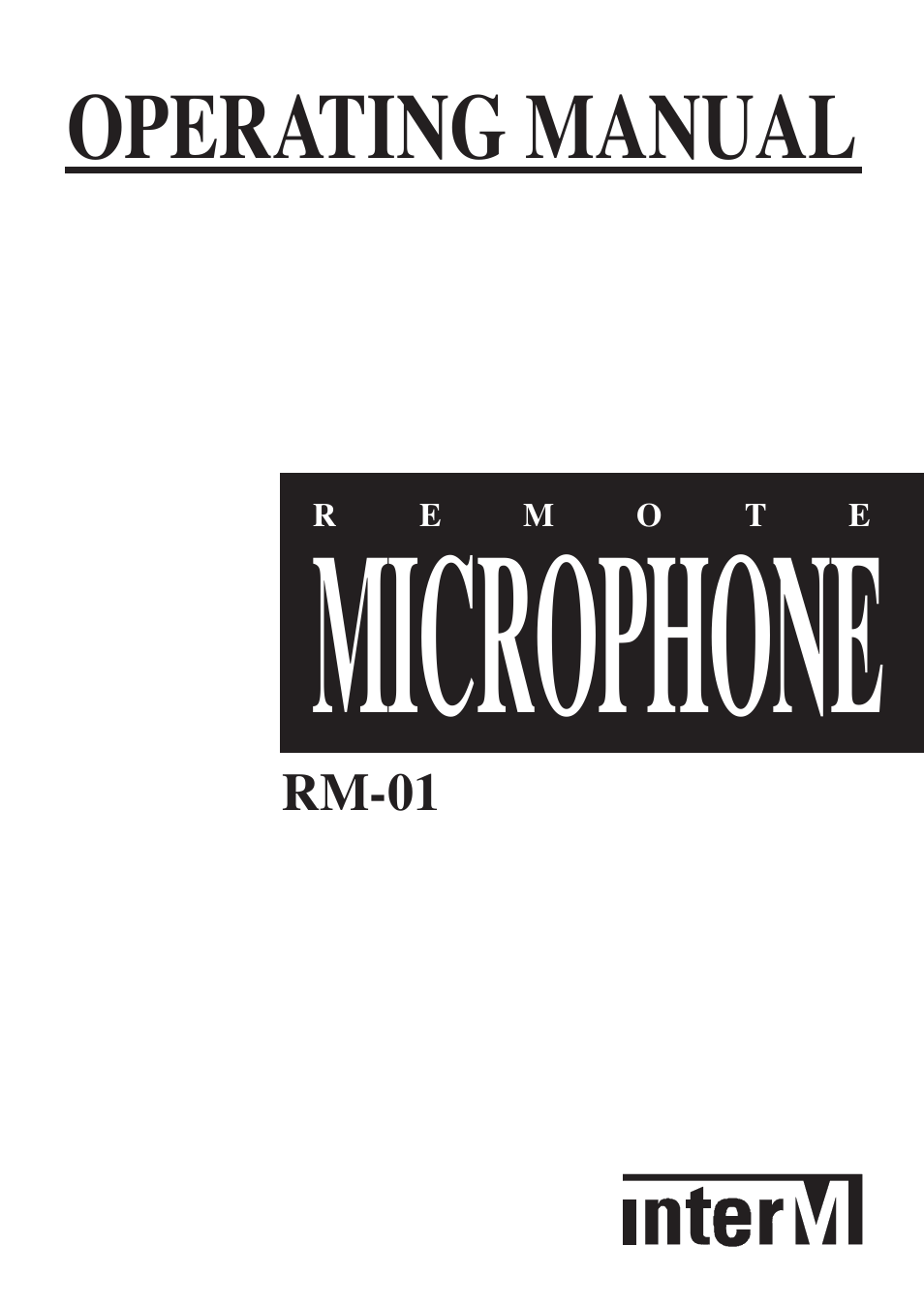 Inter-M RM-01 User Manual | 4 pages