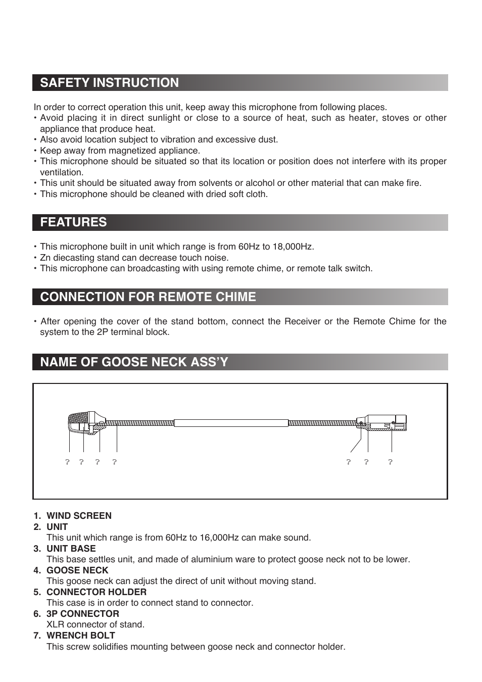 Features, Safety instruction | Inter-M RM-01 User Manual | Page 2 / 4