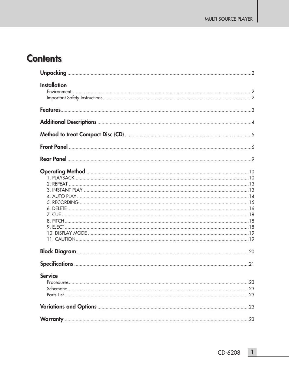 Inter-M CD-6208 User Manual | Page 3 / 28