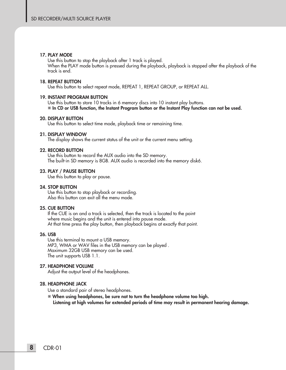 Inter-M CDR-01 User Manual | Page 10 / 28