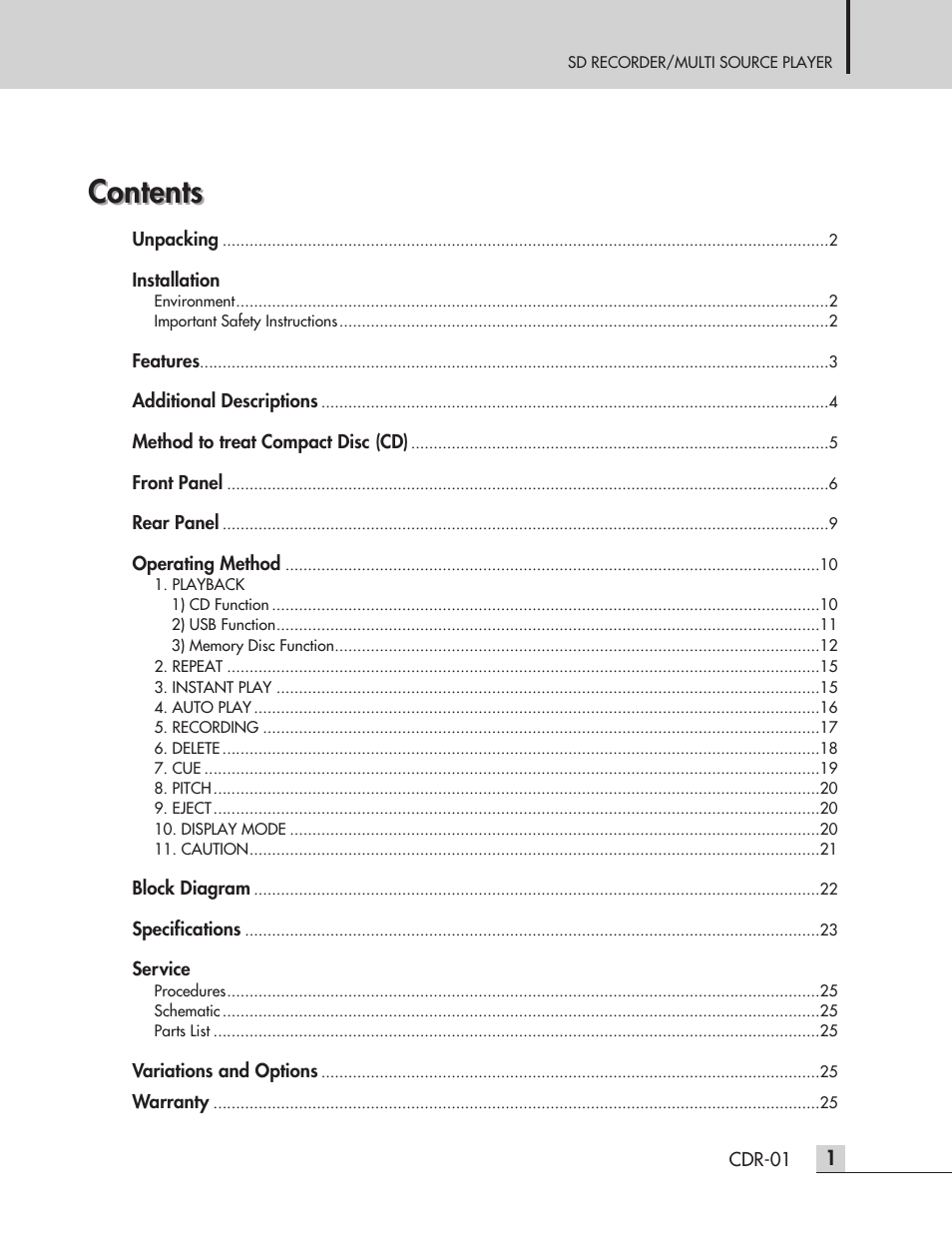 Inter-M CDR-01 User Manual | Page 3 / 28