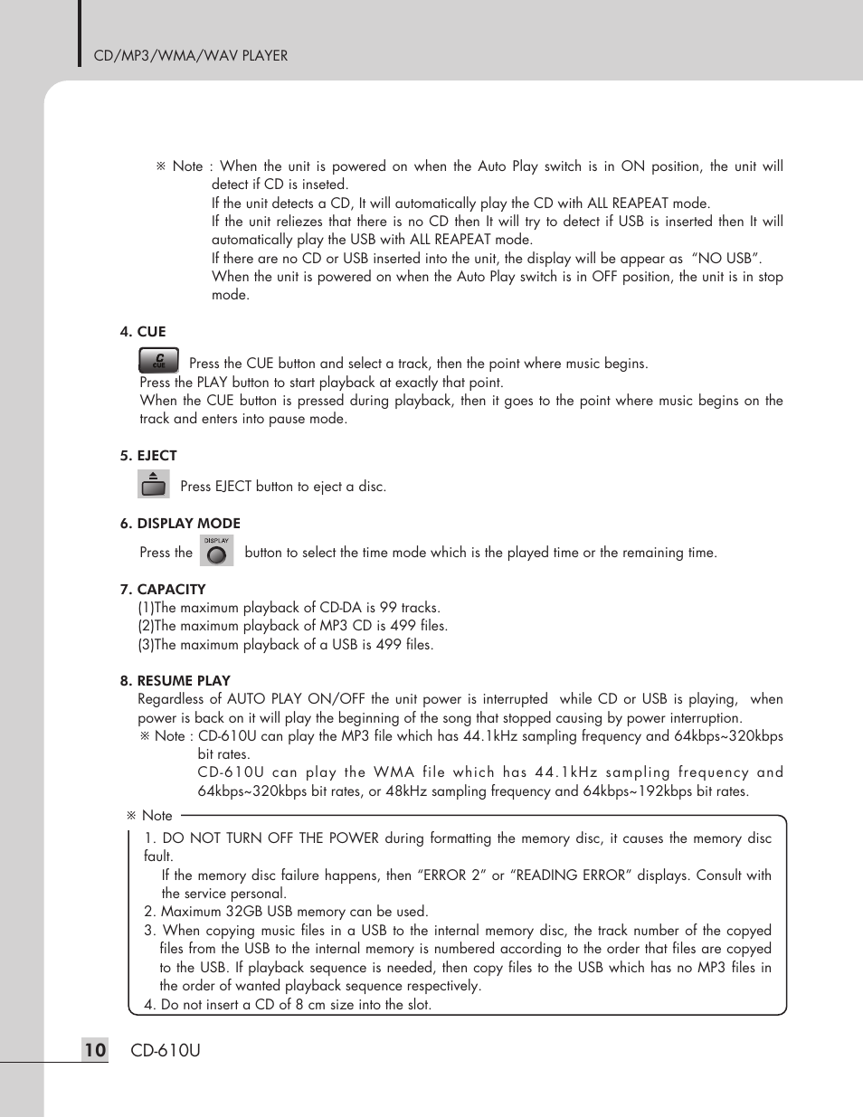 Inter-M CD-610U User Manual | Page 12 / 20