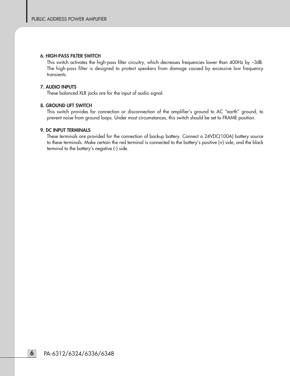 Inter-M PA-6312 User Manual | Page 8 / 16
