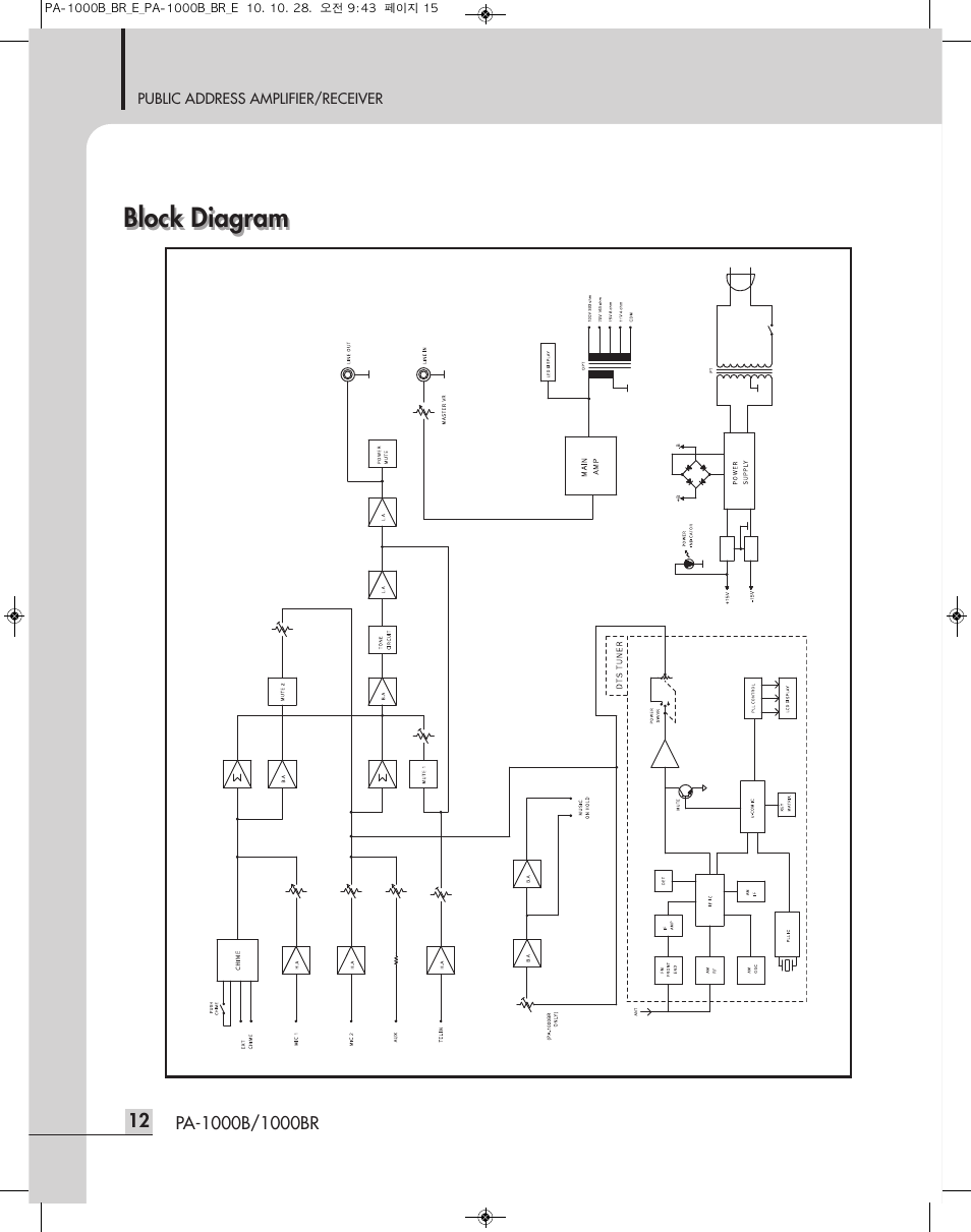 Block diagram | Inter-M PA-1000B User Manual | Page 14 / 20