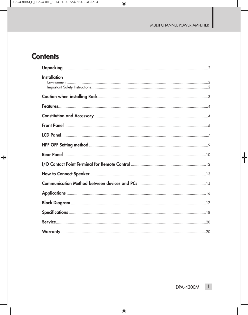 Inter-M DPA-4300M User Manual | Page 3 / 24