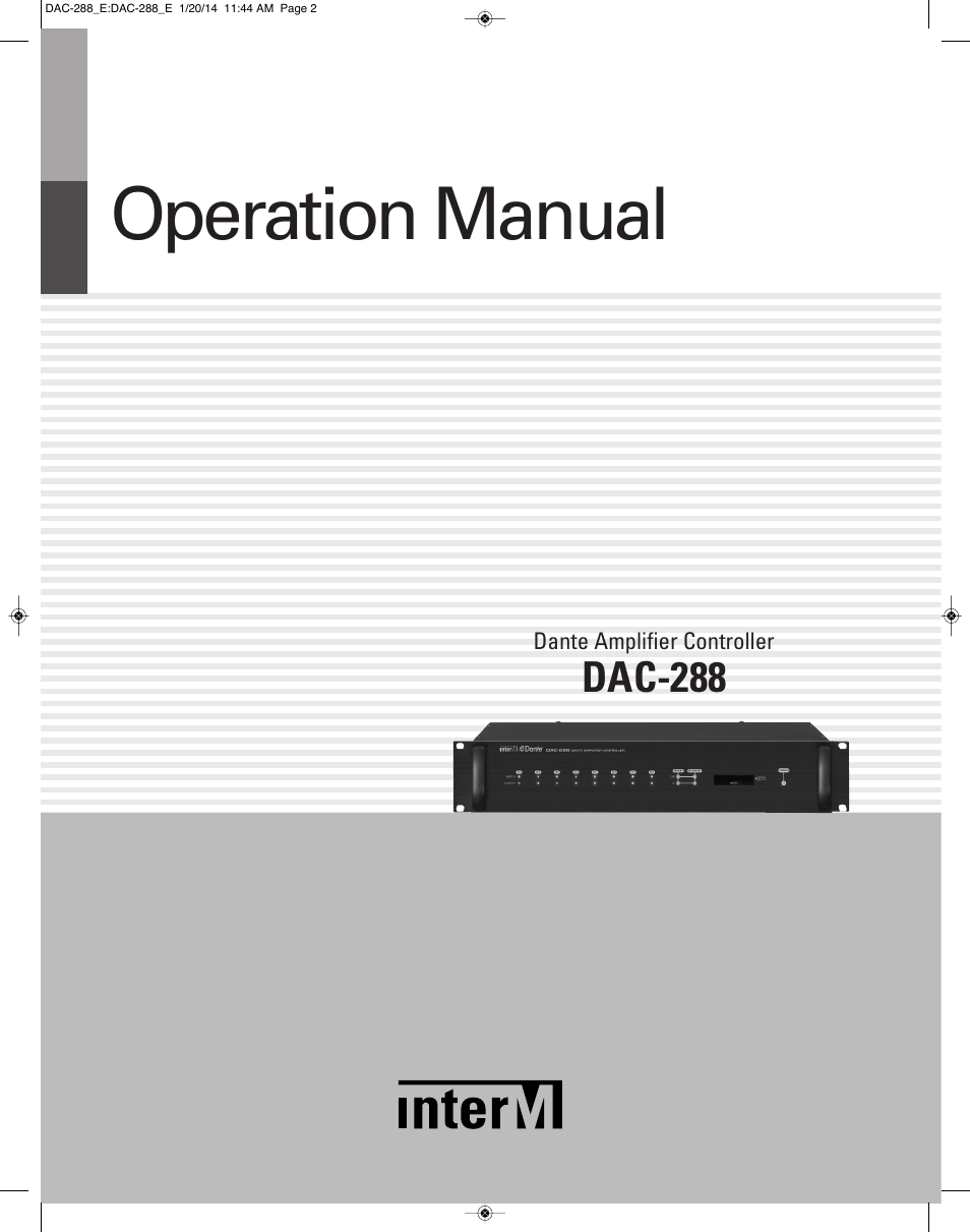 Inter-M DAC-288 User Manual | 16 pages