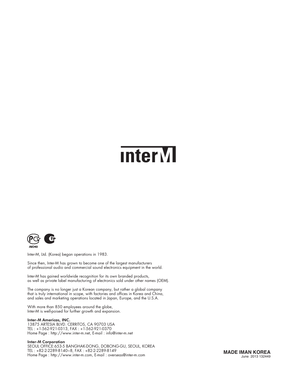 Inter-M AOE-212N User Manual | Page 32 / 32