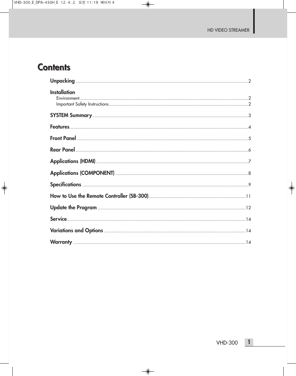 Inter-M VHD-300 User Manual | Page 3 / 20