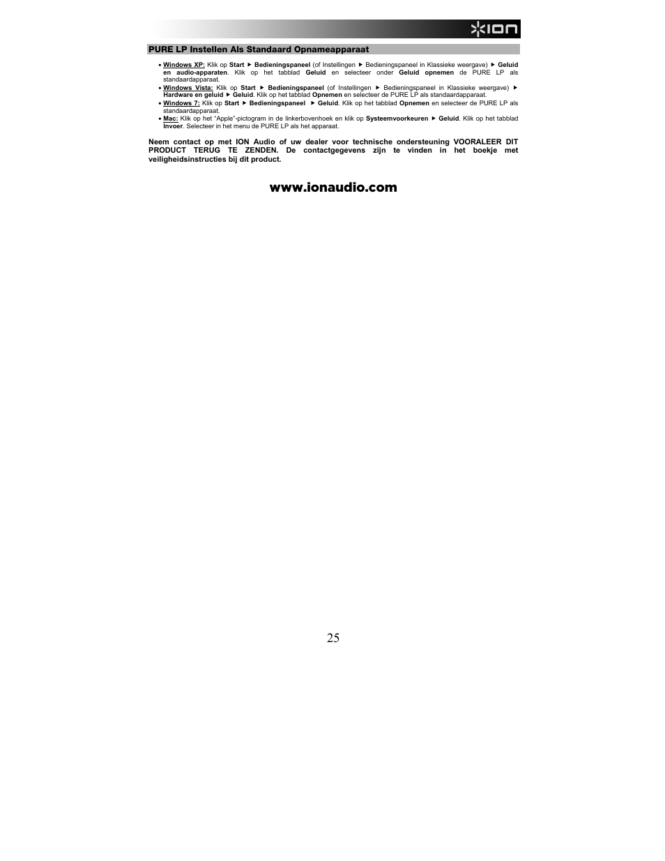 ION Audio Pure LP User Manual | Page 25 / 36