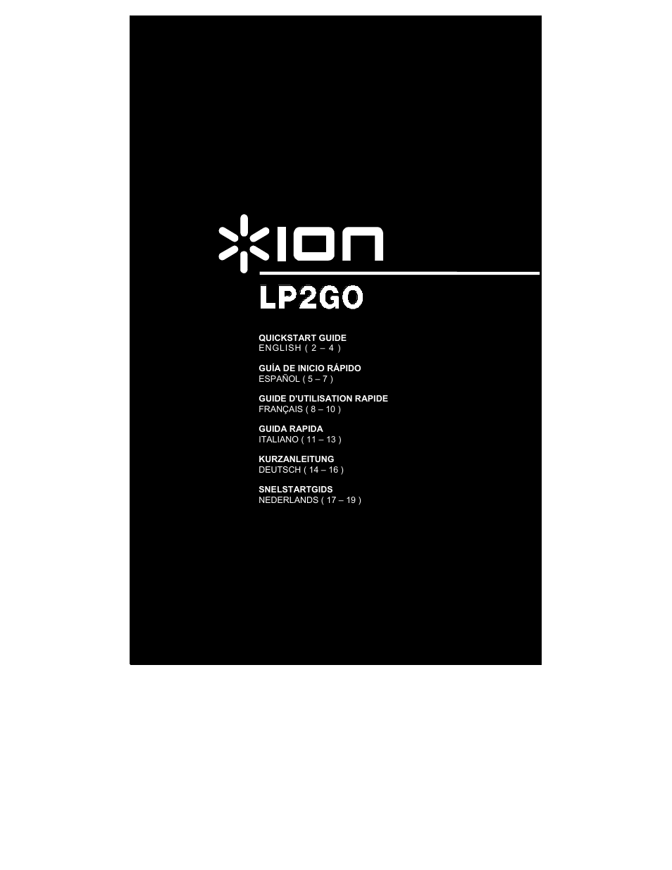 ION Audio LP 2 Go User Manual | 20 pages