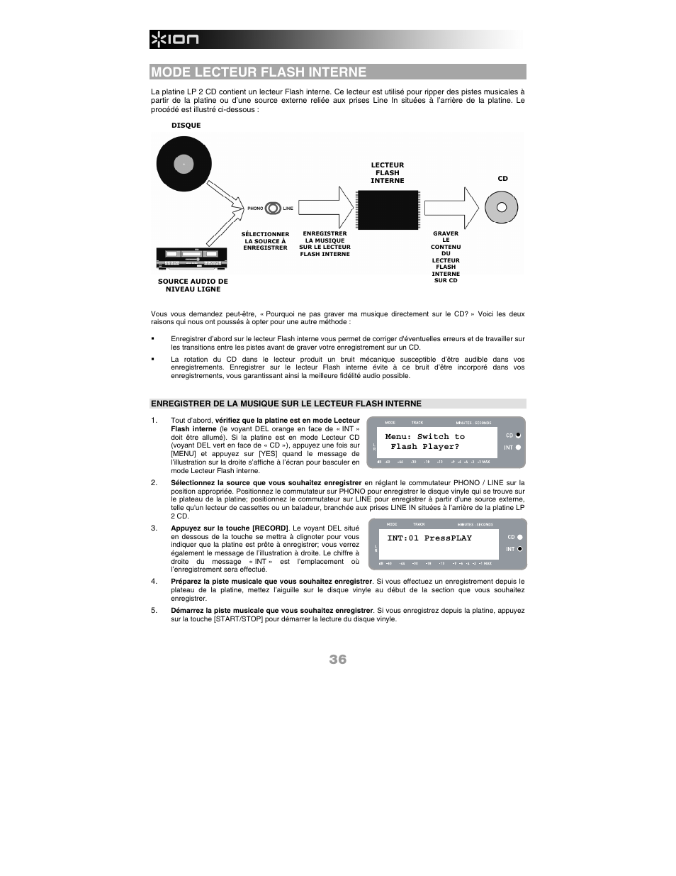 Mode lecteur flash interne | ION Audio LP 2 CD User Manual | Page 38 / 92