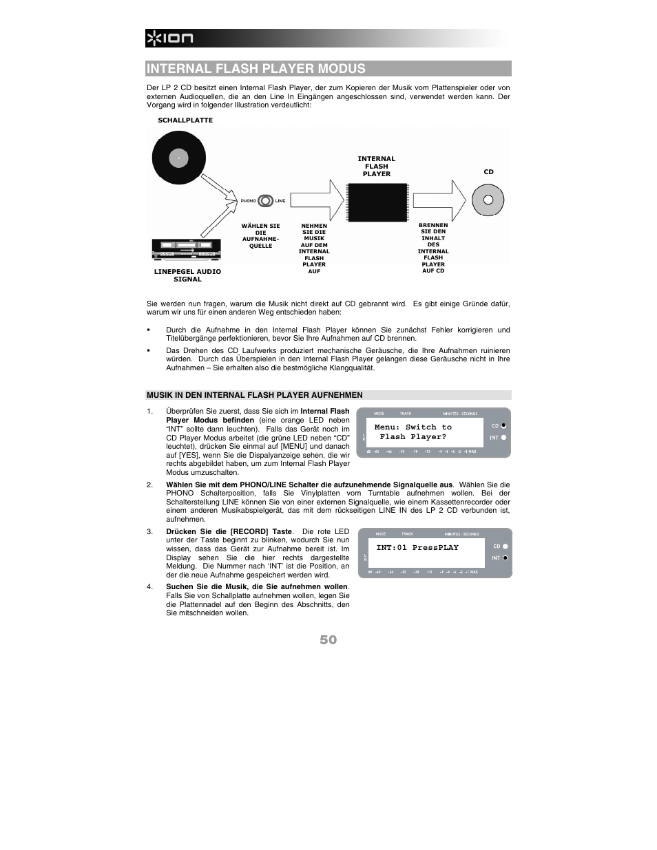 Internal flash player modus | ION Audio LP 2 CD User Manual | Page 52 / 92