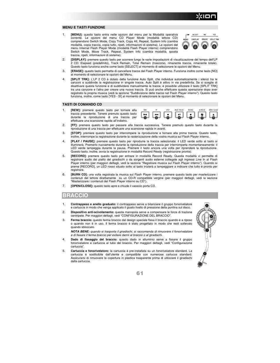 Braccio | ION Audio LP 2 CD User Manual | Page 63 / 92