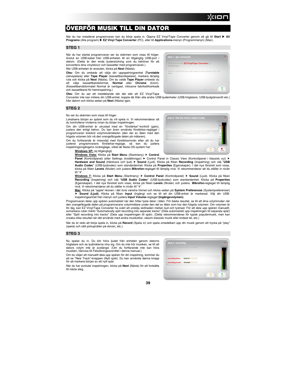 Överför musik till din dator | ION Audio Tape Express + User Manual | Page 39 / 44