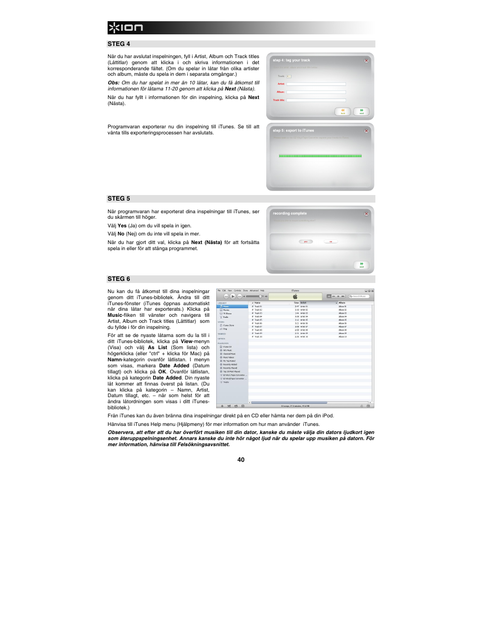 ION Audio Tape Express + User Manual | Page 40 / 44
