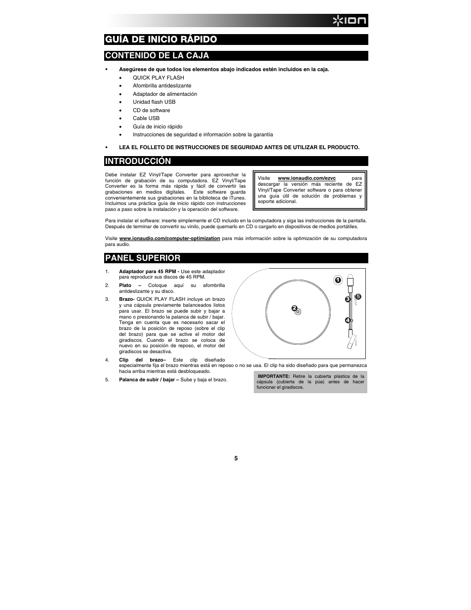 ION Audio Quick Play Flash User Manual | Page 5 / 20