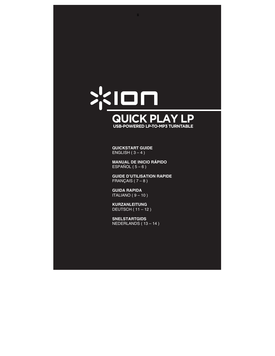 ION Audio Quick Play LP User Manual | 16 pages