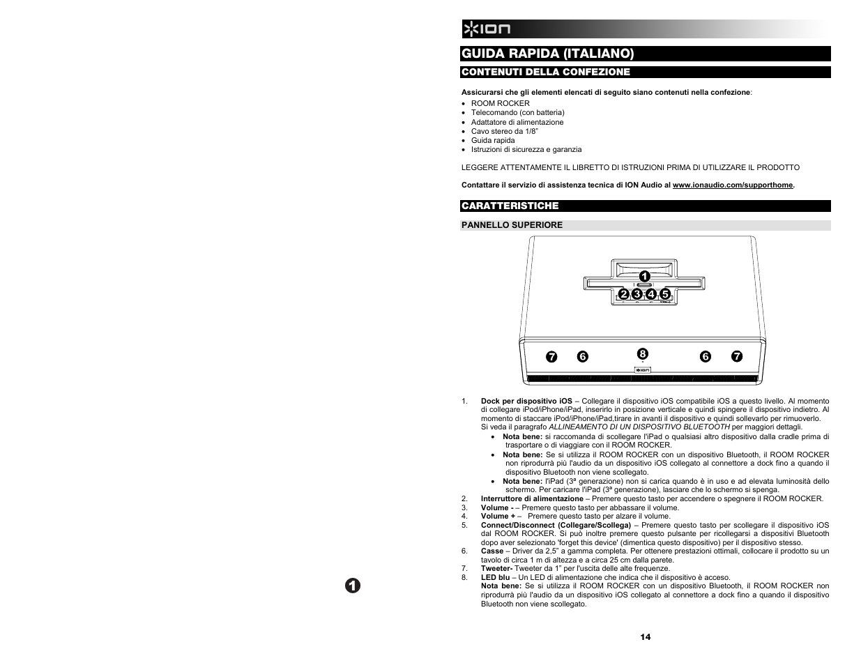 Guida rapida (italiano) | ION Audio Room Rocker User Manual | Page 14 / 28