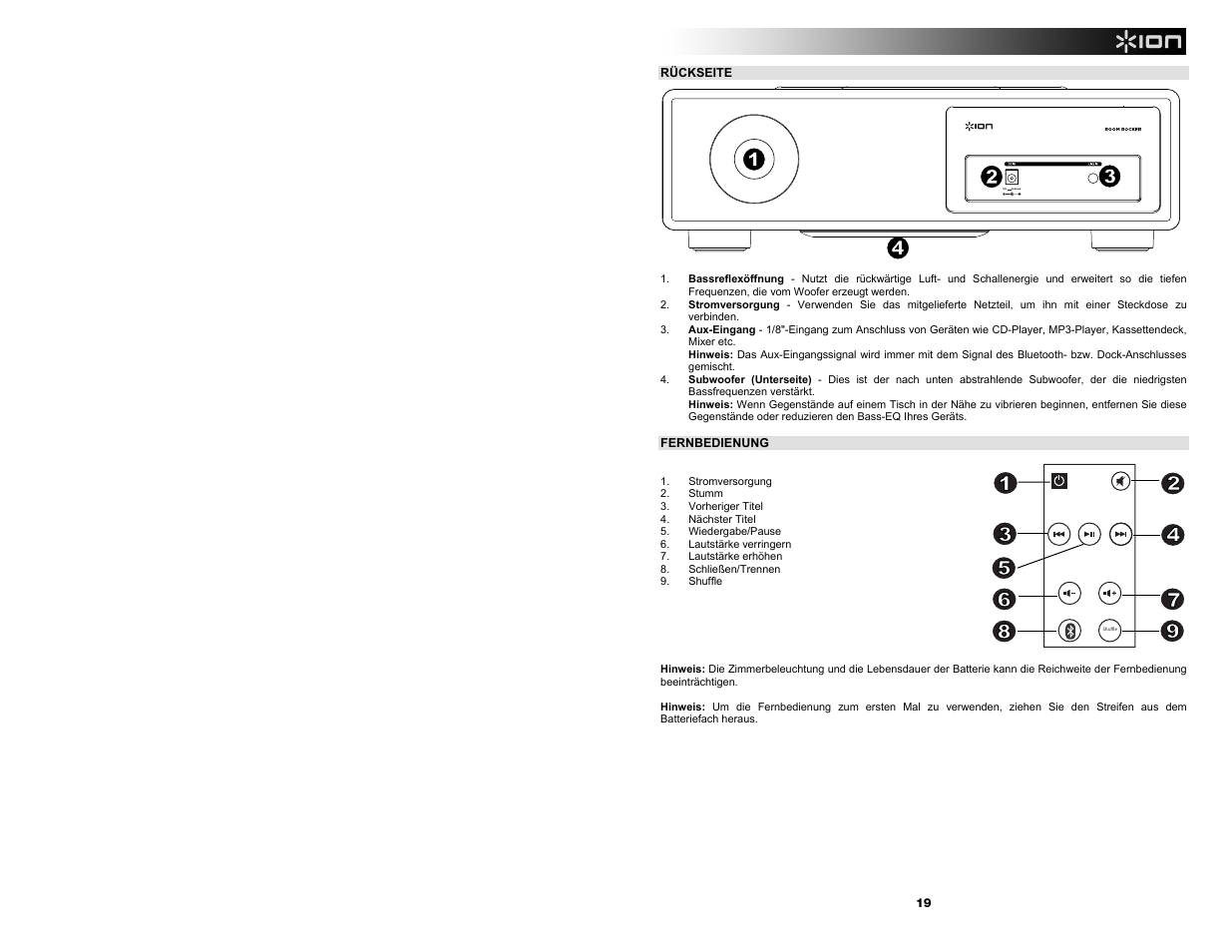 ION Audio Room Rocker User Manual | Page 19 / 28