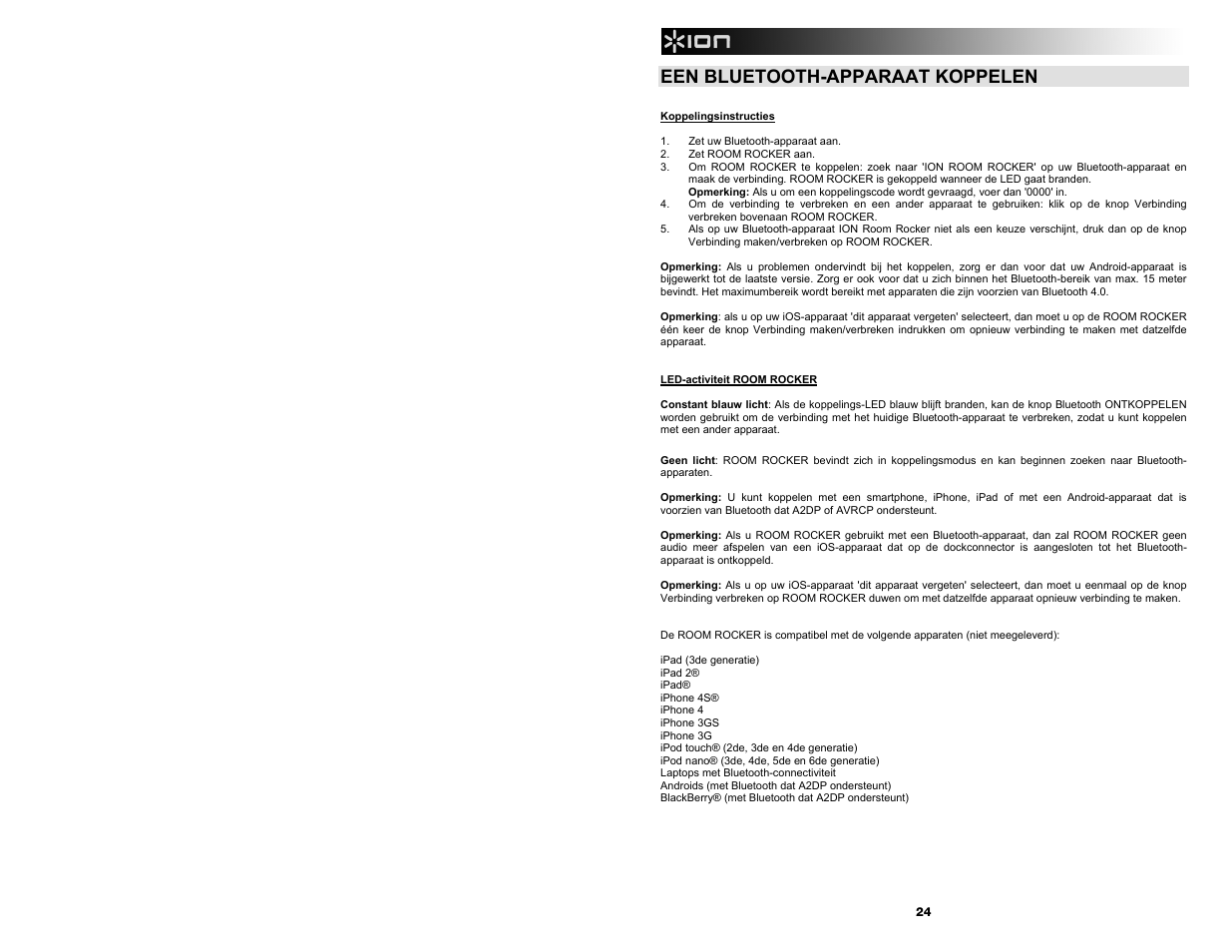 Een bluetooth-apparaat koppelen | ION Audio Room Rocker User Manual | Page 24 / 28