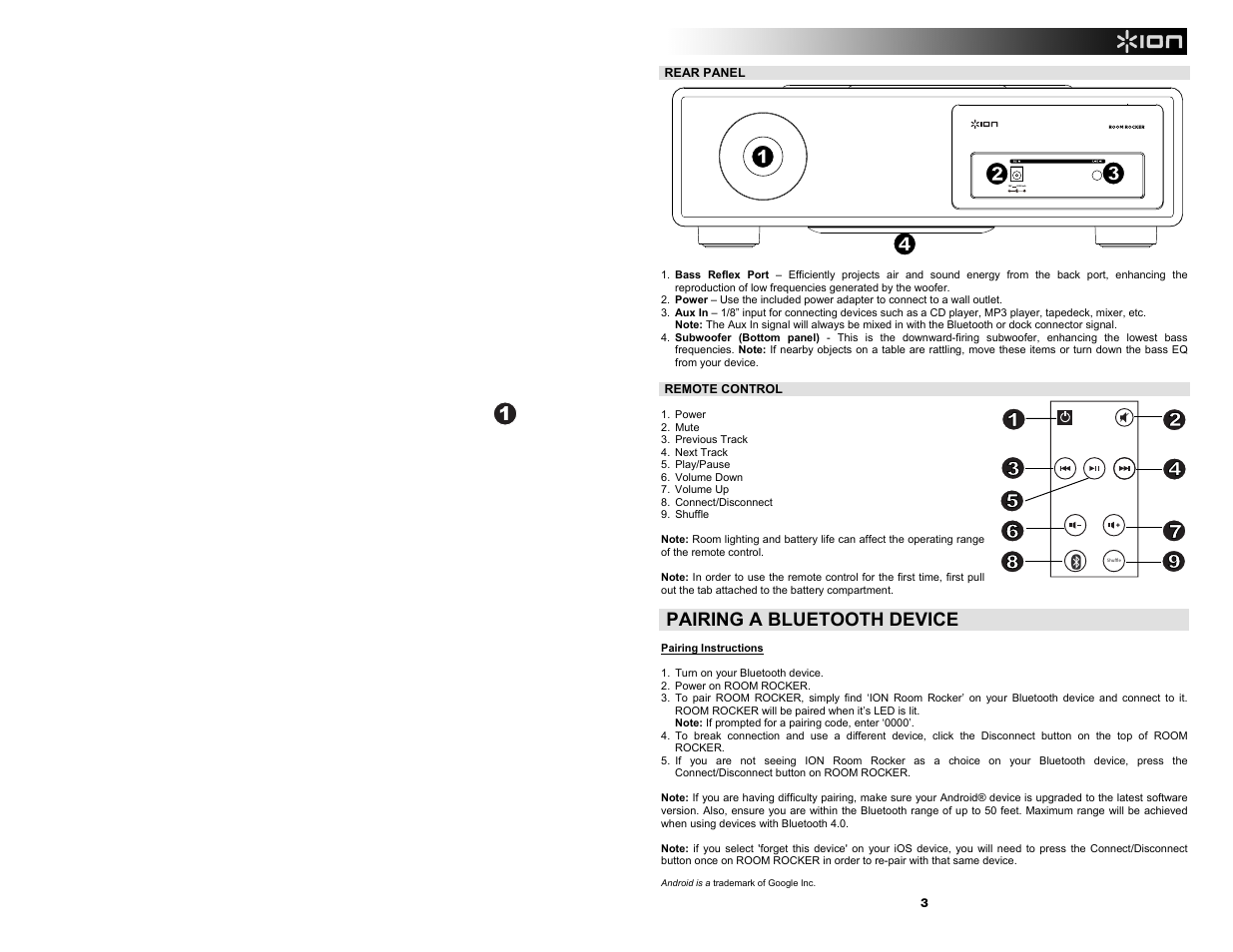 ION Audio Room Rocker User Manual | Page 3 / 28