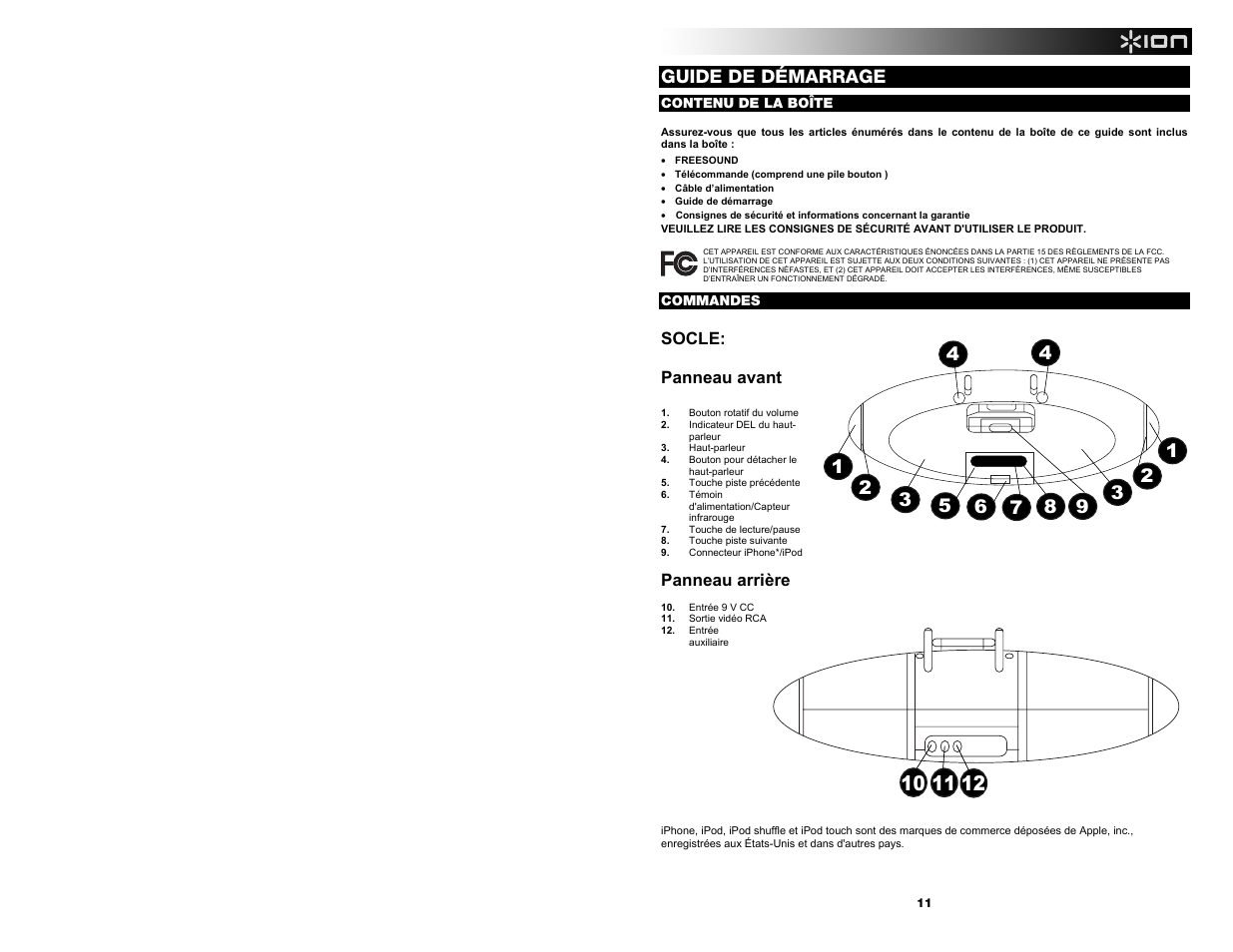 Guide de démarrage | ION Audio Free Sound User Manual | Page 11 / 28