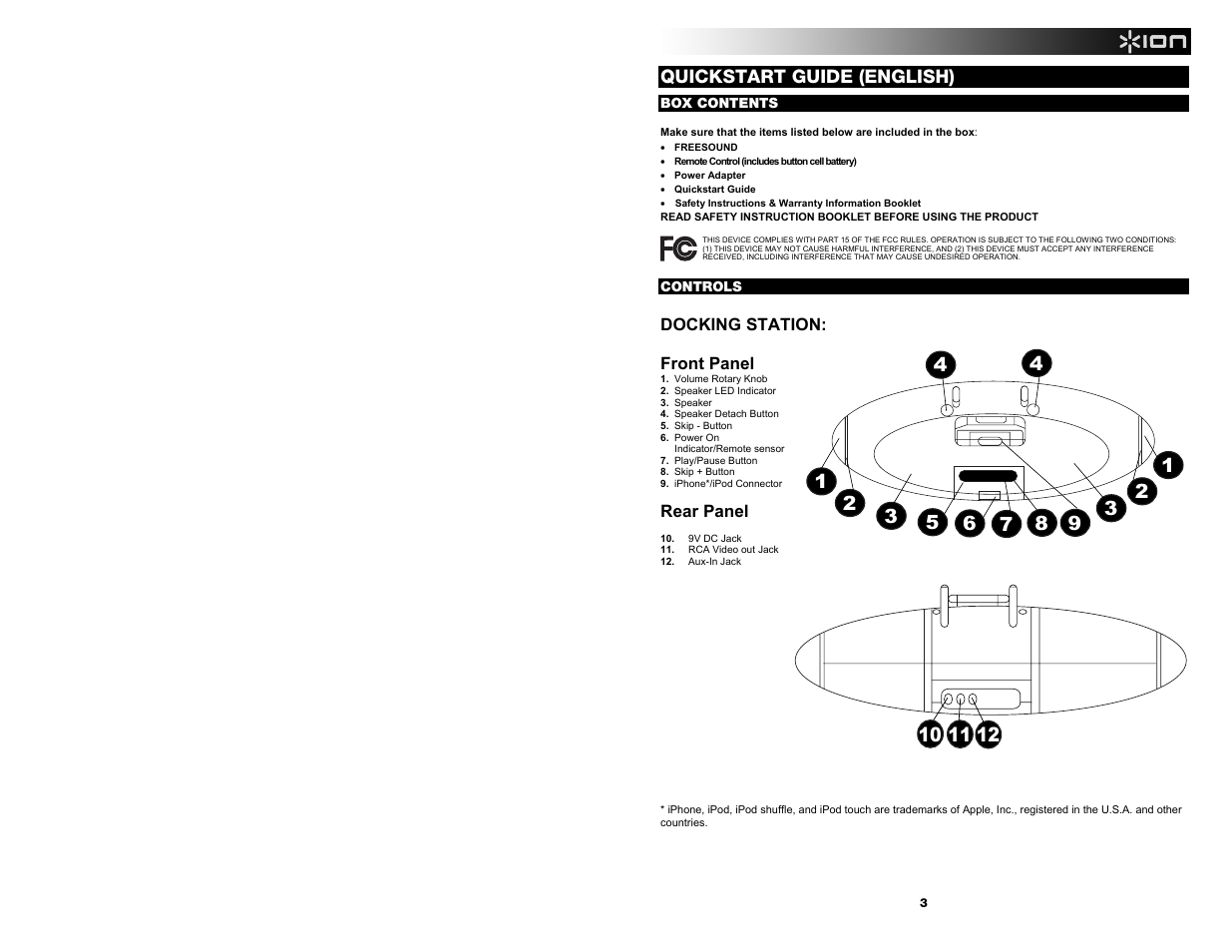 ION Audio Free Sound User Manual | Page 3 / 28