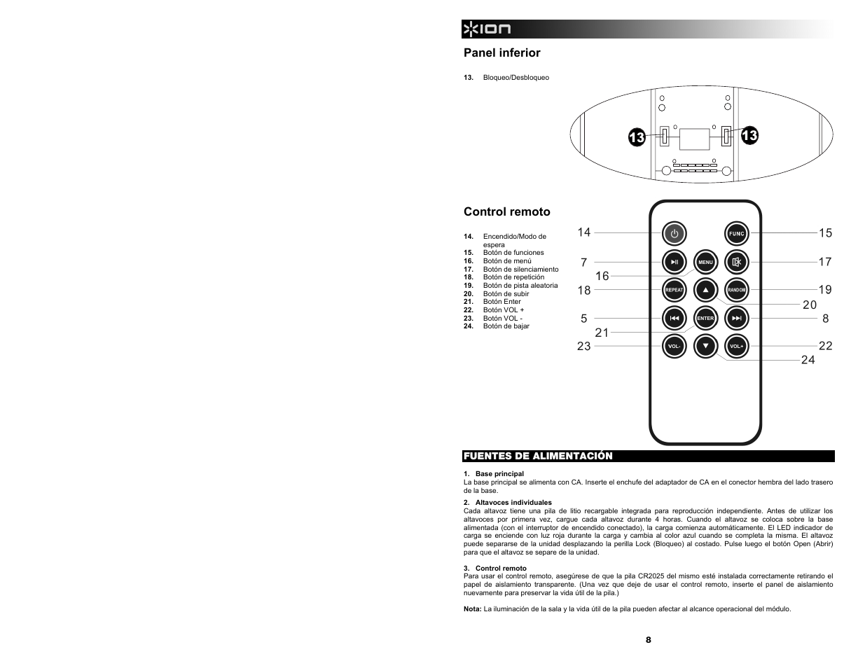 ION Audio Free Sound User Manual | Page 8 / 28