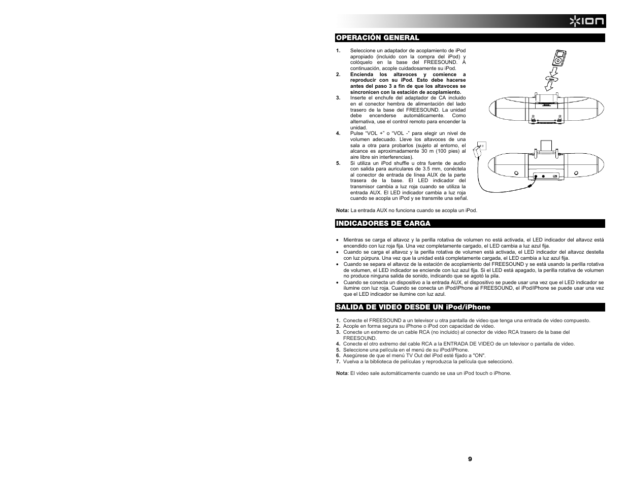 ION Audio Free Sound User Manual | Page 9 / 28