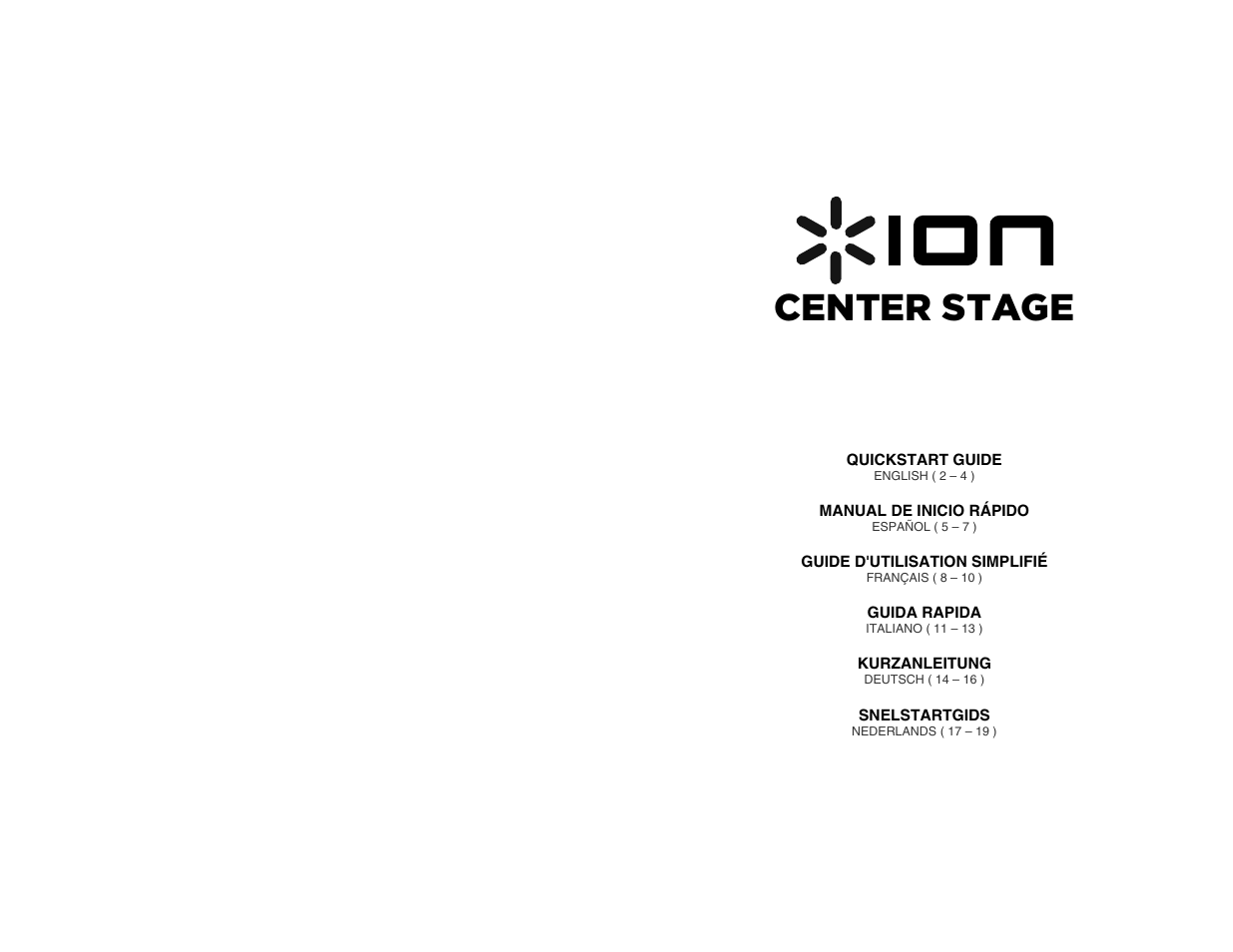 ION Audio Center Stage User Manual | 20 pages