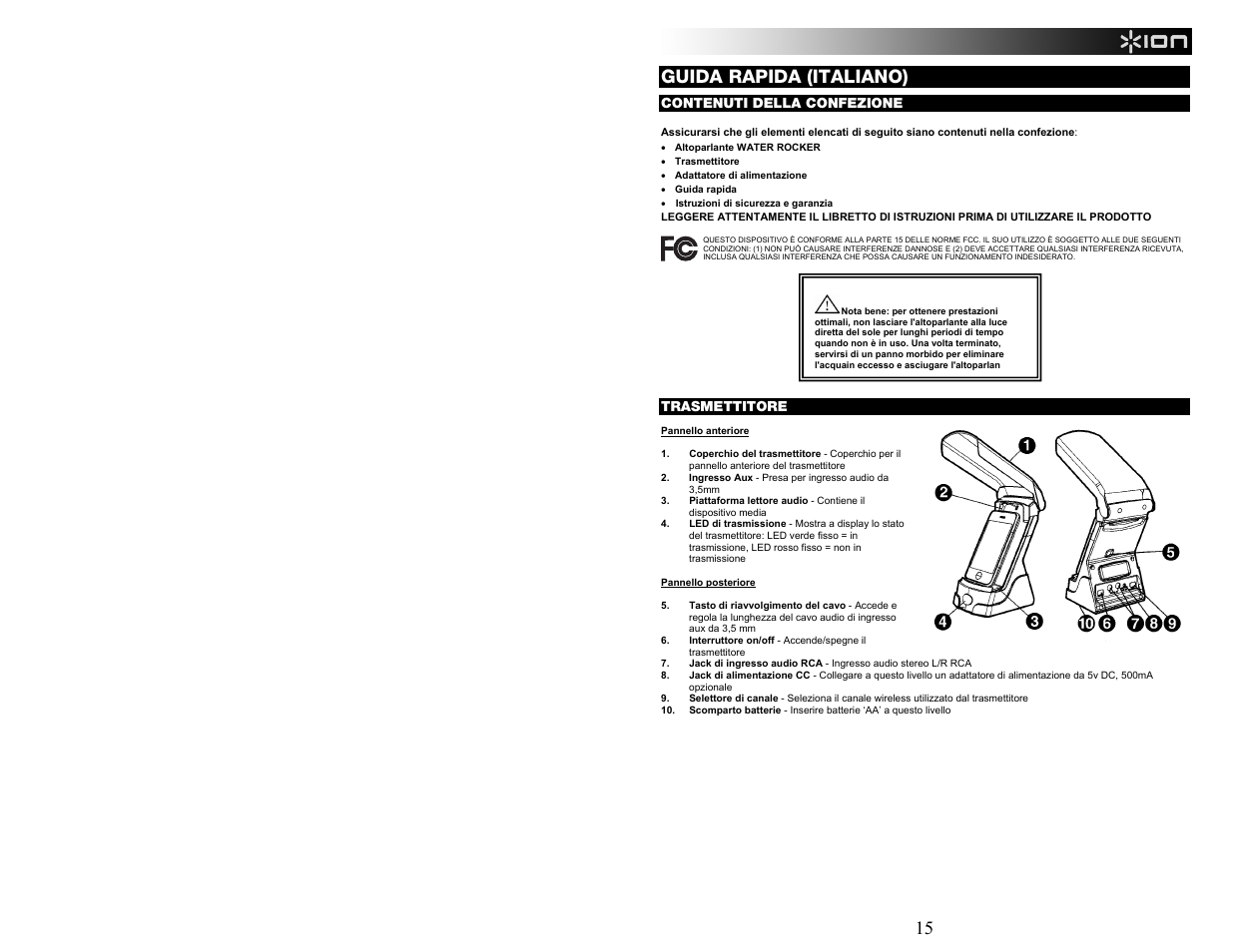 15 guida rapida (italiano) | ION Audio WATER ROCKER User Manual | Page 15 / 28